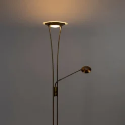 QAZQA Stehlampe Bronze inkl. LED mit Lesearm - Ibiza