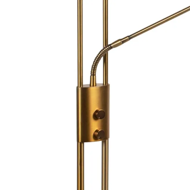 QAZQA Stehlampe Bronze inkl. LED mit Lesearm - Ibiza