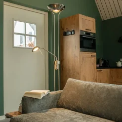 QAZQA Stehleuchte aus Stahl mit Leseleuchte inkl. LED und Dimmer - Diva 2