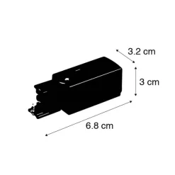 QAZQA Stromzufuhr für 3-Phasen Schiene weiß links - 3-phasig