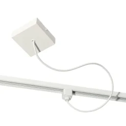 QAZQA Stromzufuhr mit quadratischer Montageplatte für 1-phasige Schiene weiß - Iconic