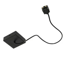 QAZQA Stromzufuhr mit quadratischer Montageplatte für 1-phasige Schiene schwarz - Iconic