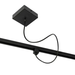 QAZQA Stromzufuhr mit quadratischer Montageplatte für 1-phasige Schiene schwarz - Iconic