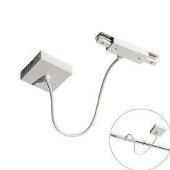 QAZQA Stromzufuhr mit quadratischer Montageplatte für 1-phasige Schiene weiß - Iconic