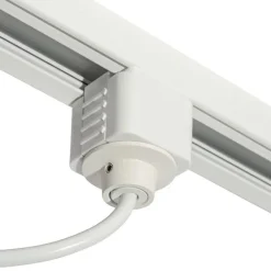 QAZQA Stromzufuhr mit runder Montageplatte für 1-phasige Schiene weiß - Iconic