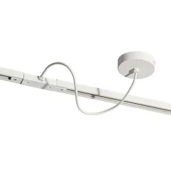 QAZQA Stromzufuhr mit runder Montageplatte für 1-phasige Schiene weiß - Iconic