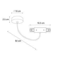 QAZQA Stromzufuhr mit runder Montageplatte für 1-phasige Schiene weiß - Iconic