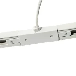 QAZQA Stromzufuhr mit runder Montageplatte für 1-phasige Schiene weiß - Iconic