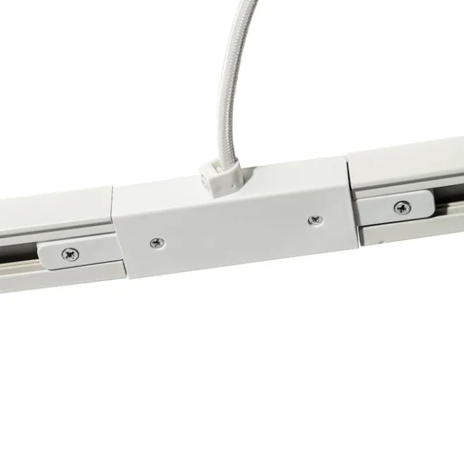 QAZQA Stromzufuhr mit runder Montageplatte für 1-phasige Schiene weiß - Iconic