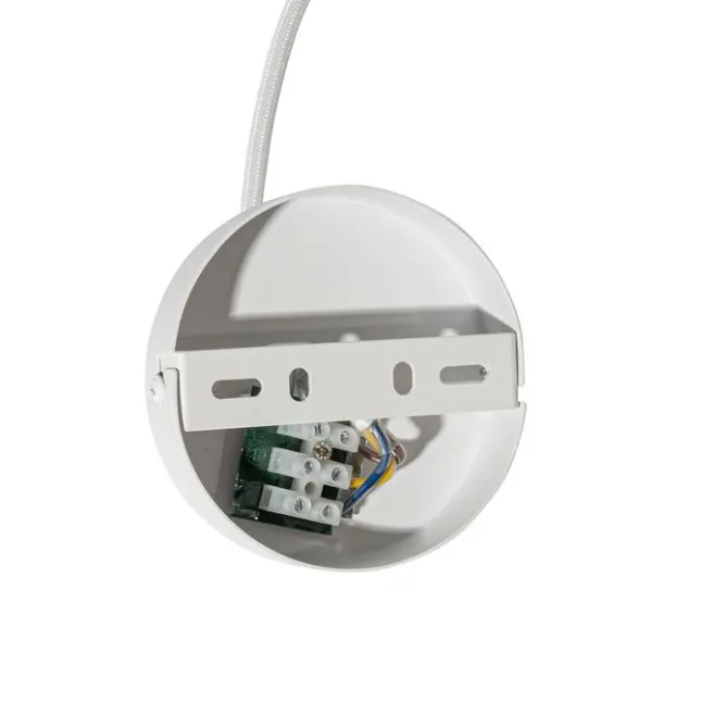 QAZQA Stromzufuhr mit runder Montageplatte für 1-phasige Schiene weiß - Iconic