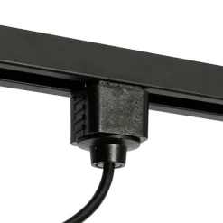 QAZQA Stromzufuhr mit runder Montageplatte für 1-phasige Schiene schwarz - Iconic