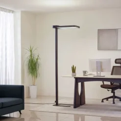 QAZQA Professional Tageslicht-Stehleuchte Schwarz Quadratisch inkl. LED und Dimmer - Guzo