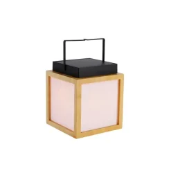 Newgarden Tischleuchte aus Bambus mit Flammeneffekt inkl. LED IP44 Solar Wiederaufladbar - Vega