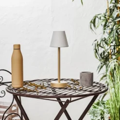 Newgarden Tischleuchte aus Messing inkl. LED wiederaufladbar mit Touchdimmer - Renata