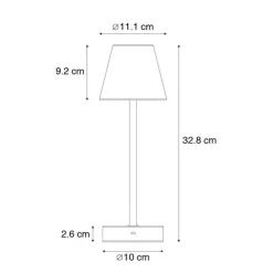 Newgarden Tischleuchte aus Messing inkl. LED wiederaufladbar mit Touchdimmer - Renata