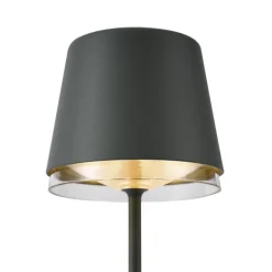 QAZQA Professional Tischleuchte Dunkelgrau inkl. LED IP65 Wiederaufladbar mit Ladestation - Bass