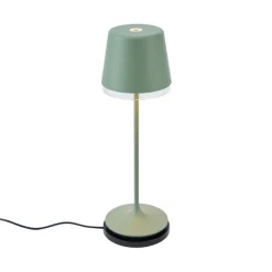 QAZQA Professional Tischleuchte Grün inkl. LED IP65 Wiederaufladbar mit Ladestation - Bass