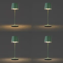 QAZQA Professional Tischleuchte Grün inkl. LED IP65 Wiederaufladbar mit Ladestation - Bass