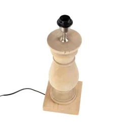 QAZQA Tischleuchte im Landhausstil Holz natur ohne Lampenschirm - Catnip