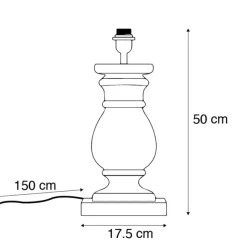 QAZQA Tischleuchte im Landhausstil Holz natur ohne Lampenschirm - Catnip