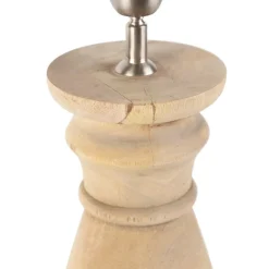 QAZQA Tischleuchte im Landhausstil Holz natur ohne Lampenschirm - Catnip