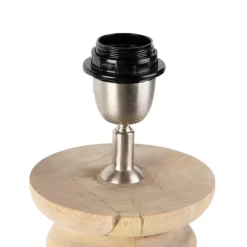 QAZQA Tischleuchte im Landhausstil Holz natur ohne Lampenschirm - Catnip