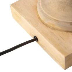 QAZQA Tischleuchte im Landhausstil Holz natur ohne Lampenschirm - Catnip