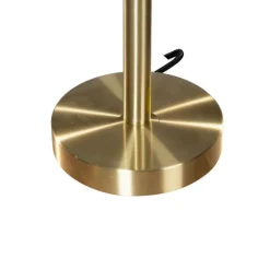 QAZQA Tischleuchte Messing mit ovalem Samtschirm Grün 35cm - Simplo