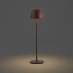 QAZQA Tischleuchte Rostbraun inkl. LED Wiederaufladbar mit Ladestation IP65 - Raika