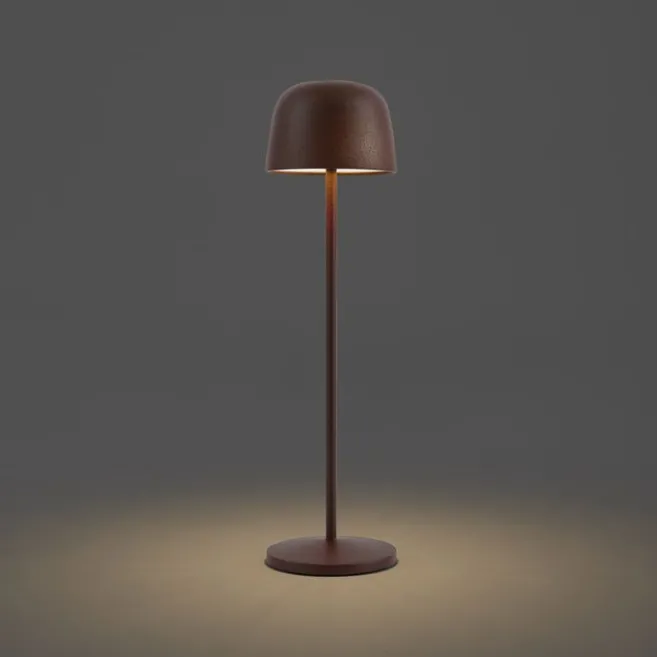 QAZQA Tischleuchte Rostbraun inkl. LED Wiederaufladbar mit Ladestation IP65 - Raika