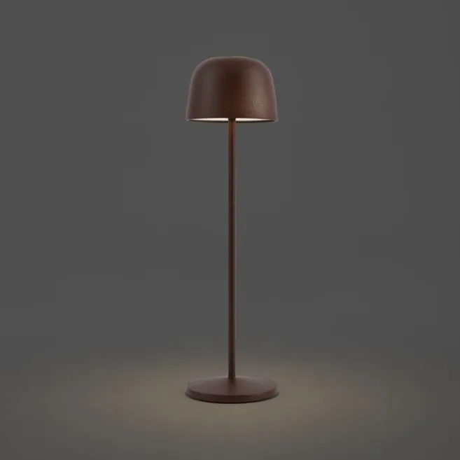 QAZQA Tischleuchte Rostbraun inkl. LED Wiederaufladbar mit Ladestation IP65 - Raika