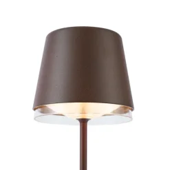 QAZQA Professional Tischleuchte Rostbraun inkl. LED IP65 Wiederaufladbar mit Ladestation - Bass