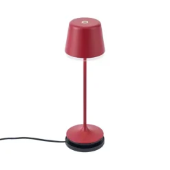 QAZQA Tischleuchte Rot inkl. LED IP65 Wiederaufladbar mit Ladestation - Treble