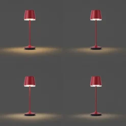 QAZQA Tischleuchte Rot inkl. LED IP65 Wiederaufladbar mit Ladestation - Treble