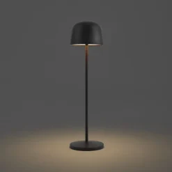 QAZQA Tischleuchte schwarz inkl. LED, wiederaufladbar mit Ladestation IP65 - Raika