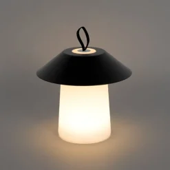 QAZQA Tischleuchte schwarz inkl. LED 3-stufig dimmbar wiederaufladbar - Ivan