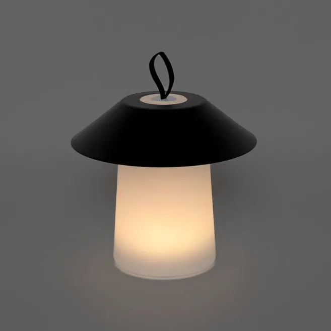 QAZQA Tischleuchte schwarz inkl. LED 3-stufig dimmbar wiederaufladbar - Ivan