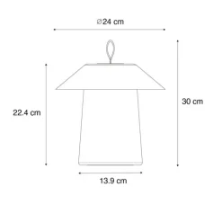 QAZQA Tischleuchte schwarz inkl. LED 3-stufig dimmbar wiederaufladbar - Ivan