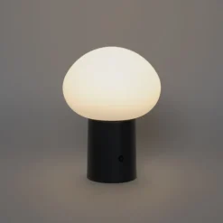 QAZQA Tischleuchte schwarz inkl. LED 3-stufig dimmbar wiederaufladbar - Louise