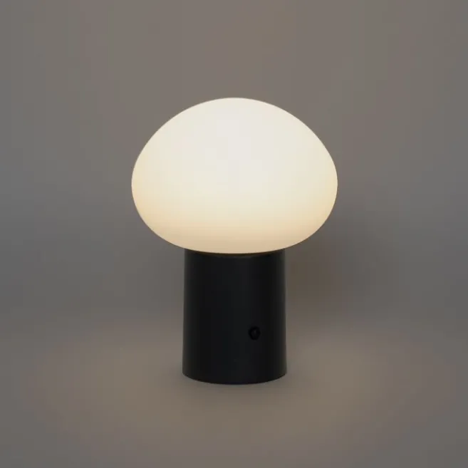 QAZQA Tischleuchte schwarz inkl. LED 3-stufig dimmbar wiederaufladbar - Louise