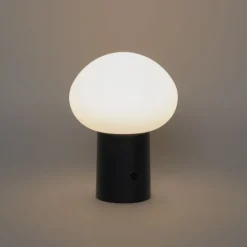 QAZQA Tischleuchte schwarz inkl. LED 3-stufig dimmbar wiederaufladbar - Louise