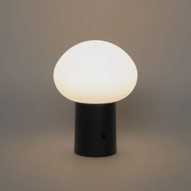 QAZQA Tischleuchte schwarz inkl. LED 3-stufig dimmbar wiederaufladbar - Louise