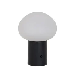 QAZQA Tischleuchte schwarz inkl. LED 3-stufig dimmbar wiederaufladbar - Louise