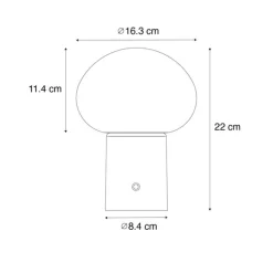 QAZQA Tischleuchte schwarz inkl. LED 3-stufig dimmbar wiederaufladbar - Louise