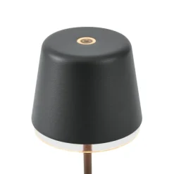 QAZQA Tischleuchte schwarz inkl. LED IP65 Wiederaufladbar mit Ladestation - Treble