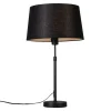 QAZQA Tischleuchte schwarz mit Schirm schwarz 35 cm verstellbar - Parte