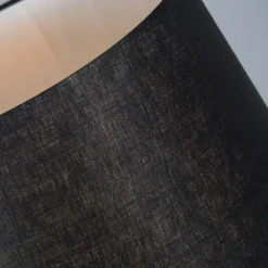 QAZQA Tischleuchte schwarz mit Schirm schwarz 35 cm verstellbar - Parte