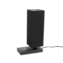 Trio Leuchten Tischleuchte schwarz mit schwarzem Schirm, Touchsensor und Wireless Charger - Romina