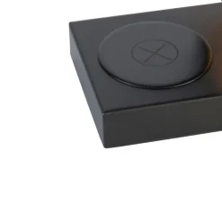 Trio Leuchten Tischleuchte schwarz mit schwarzem Schirm, Touchsensor und Wireless Charger - Romina