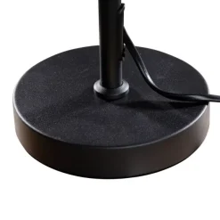 QAZQA Tischleuchte Schwarz mit Taupe Samt-Schirm 35cm - Parte